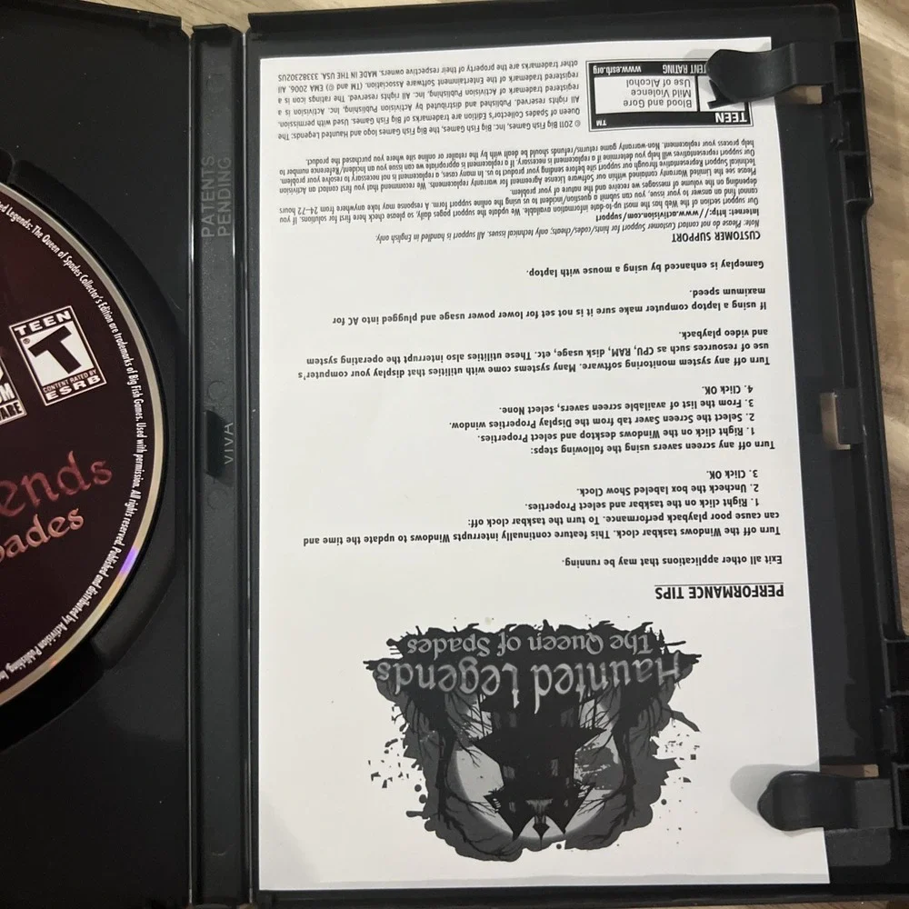 Activision Haunted Legends Queen of Spades PC OS Blue Collector's Edition Game